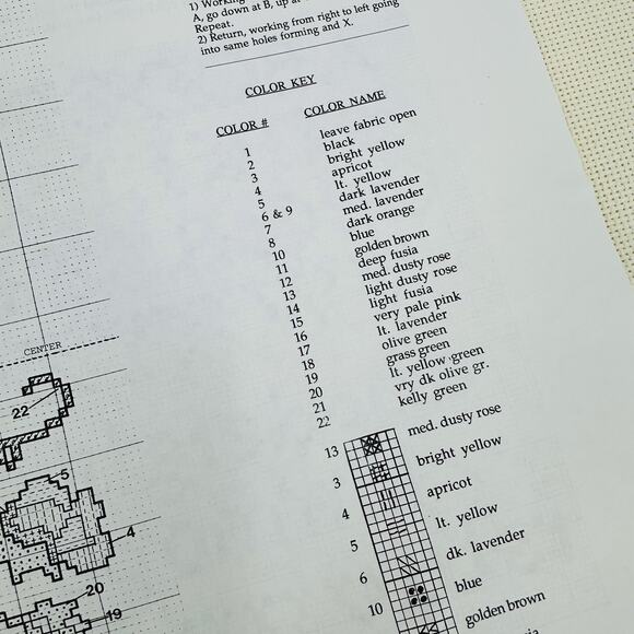 Vintage Erica Wilson Nantucket Wildflowers in CROSS STITCH Kit 14" x 14" Pillow - Picture 8 of 9